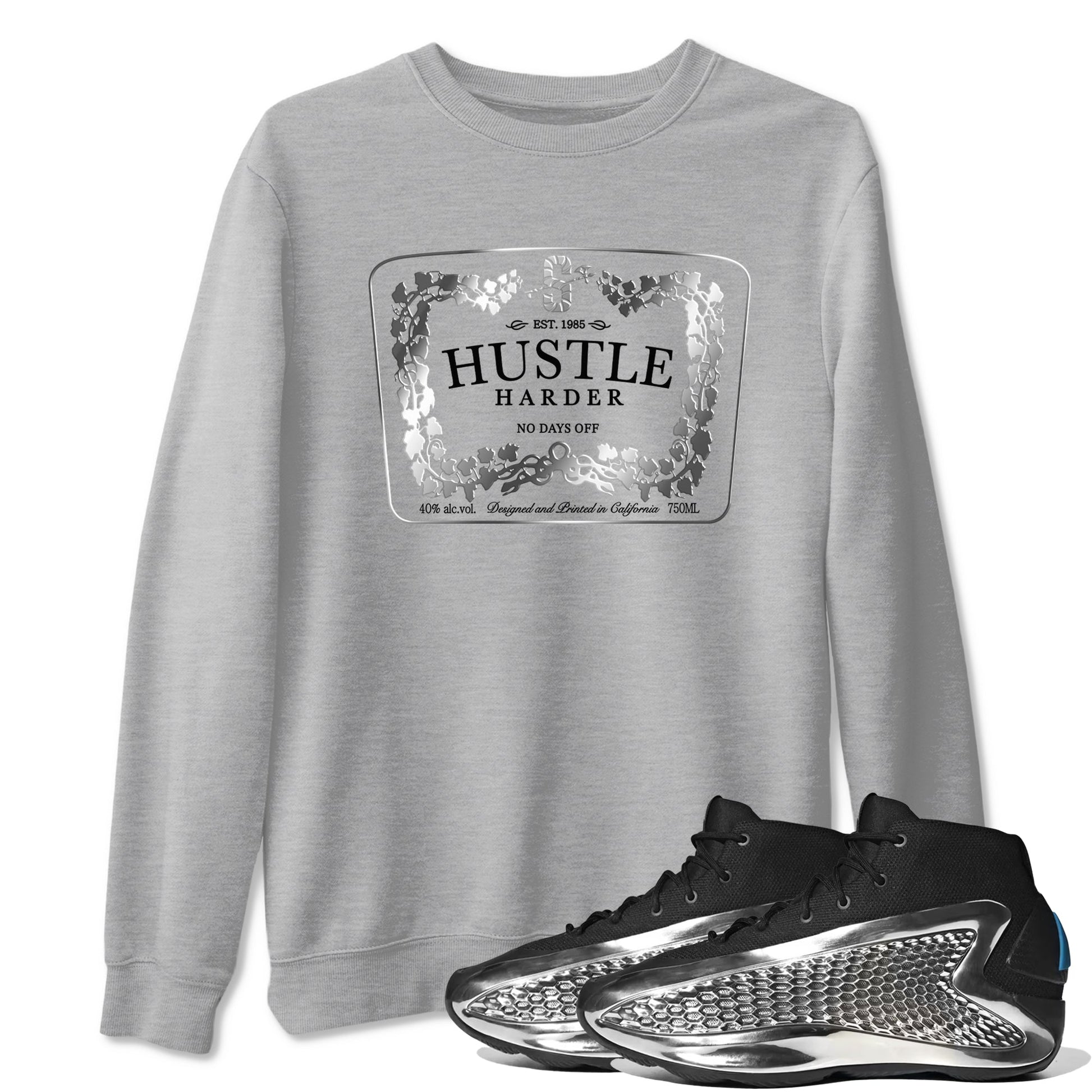 Hustle Harder Sneaker Tees - AE 1 Silver Metallic