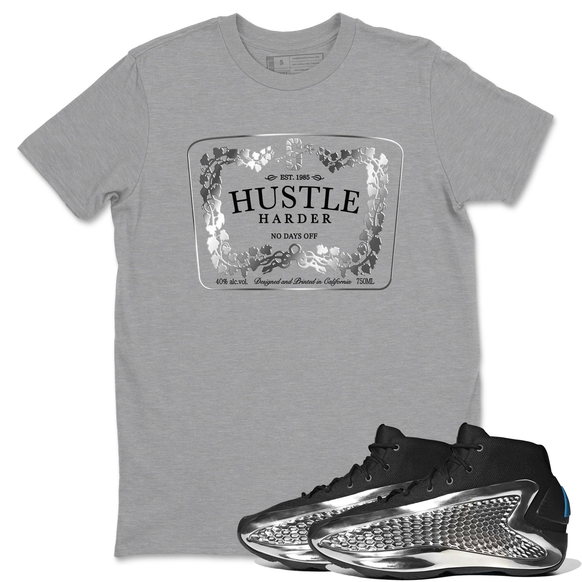 Hustle Harder Sneaker Tees - AE 1 Silver Metallic
