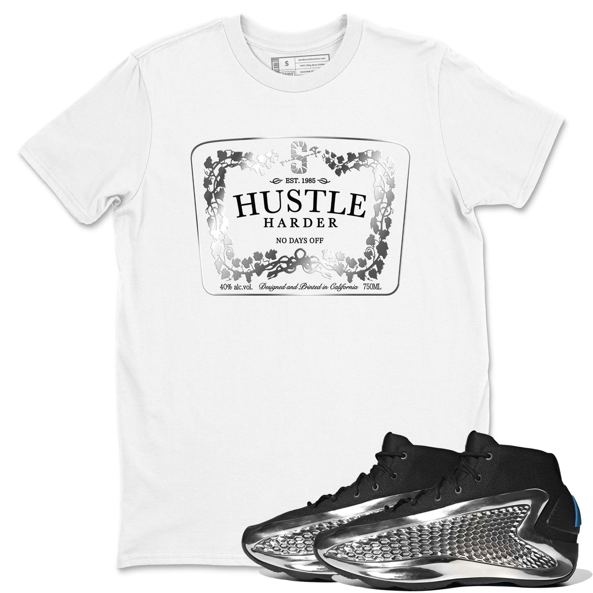 Hustle Harder Sneaker Tees - AE 1 Silver Metallic