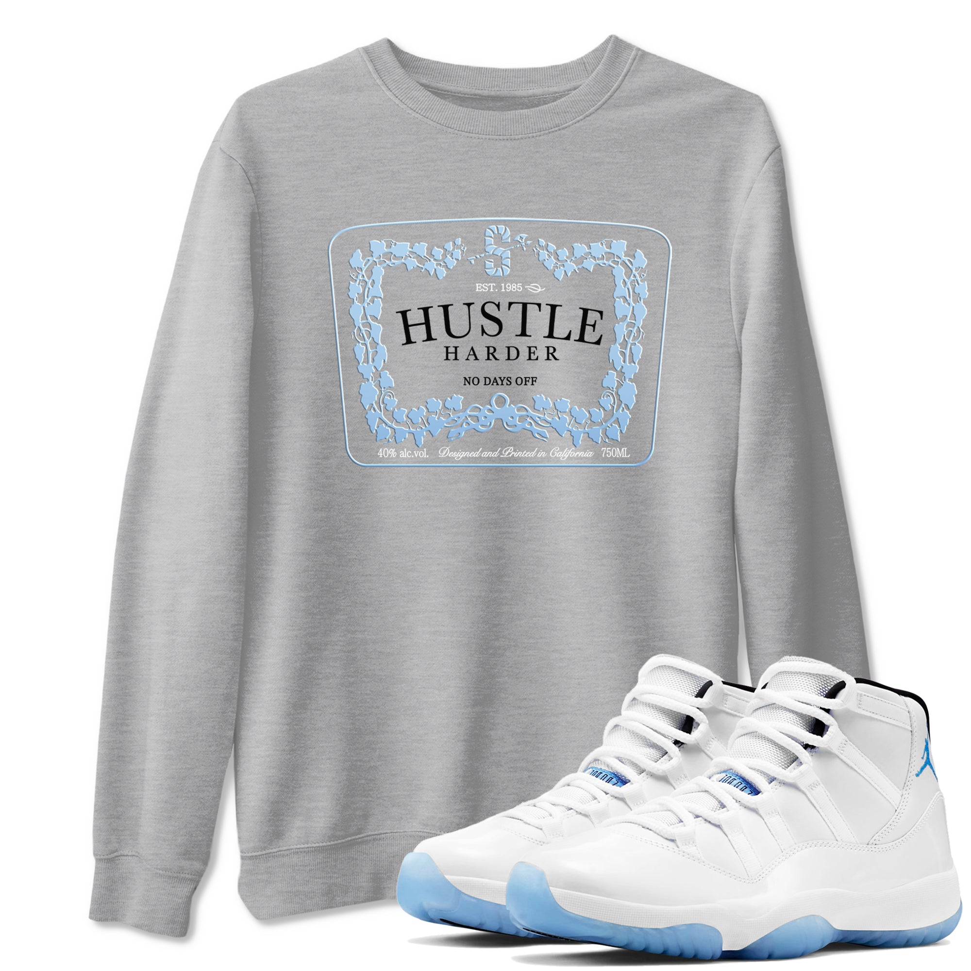 Hustle Harder Sneaker Tees - Air Jordan 11 Retro Legend Blue