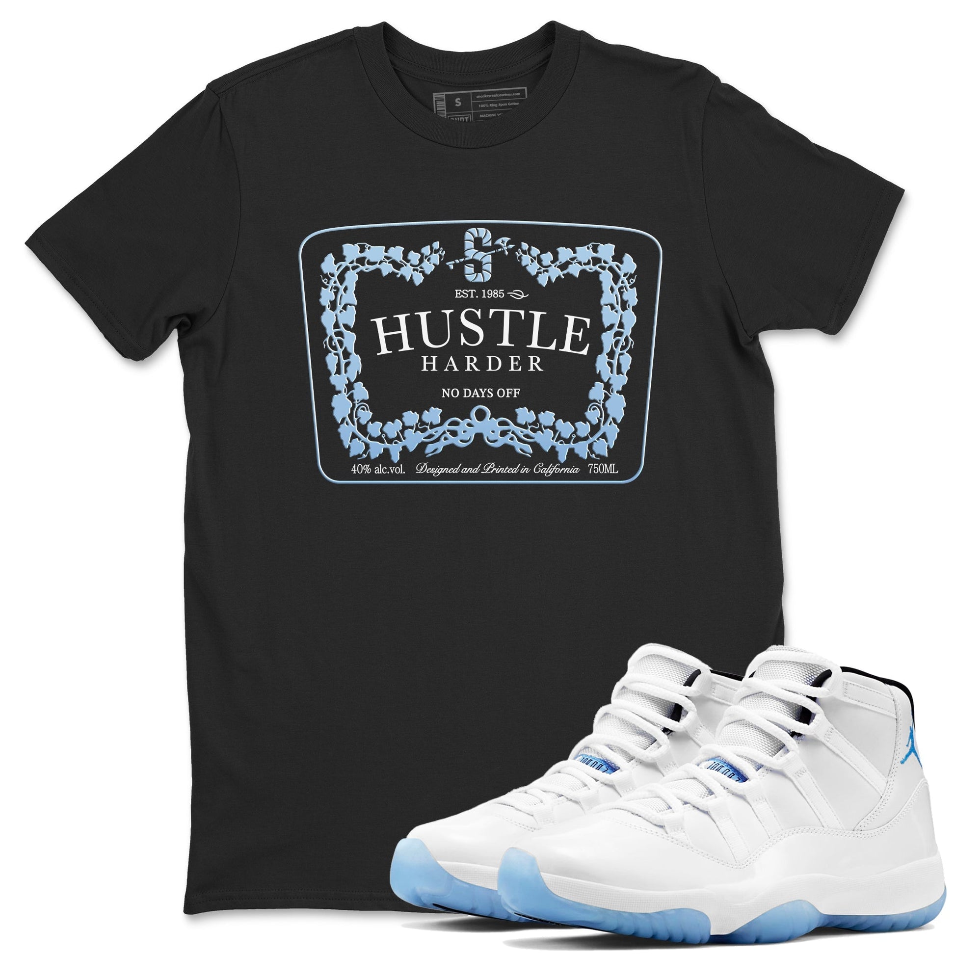 Hustle Harder Sneaker Tees - Air Jordan 11 Retro Legend Blue
