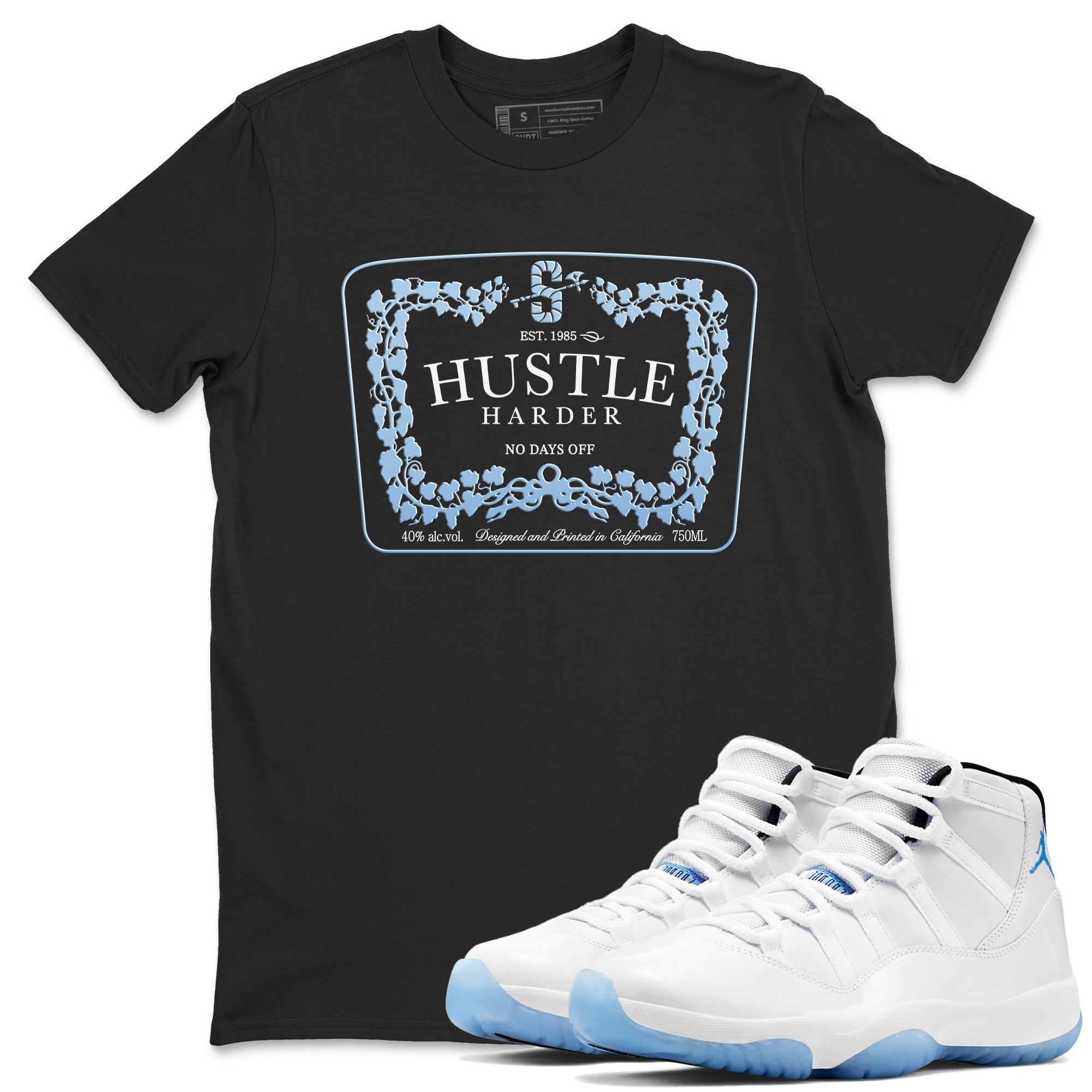 Hustle Harder Sneaker Tees - Air Jordan 11 Retro Legend Blue