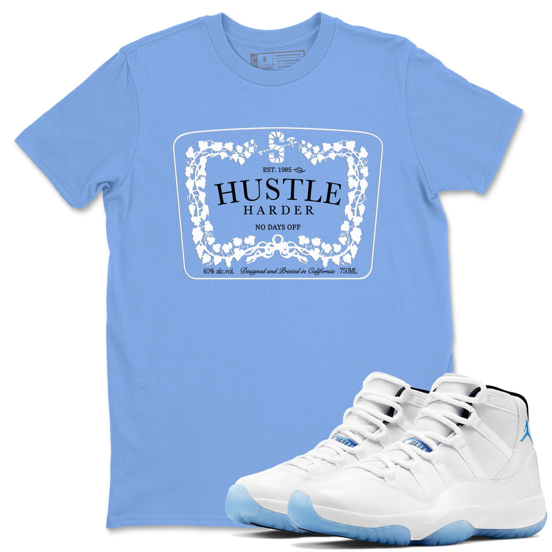 Hustle Harder Sneaker Tees - Air Jordan 11 Retro Legend Blue