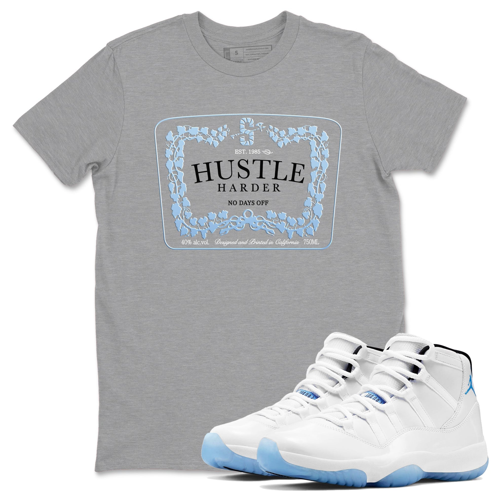Hustle Harder Sneaker Tees - Air Jordan 11 Retro Legend Blue