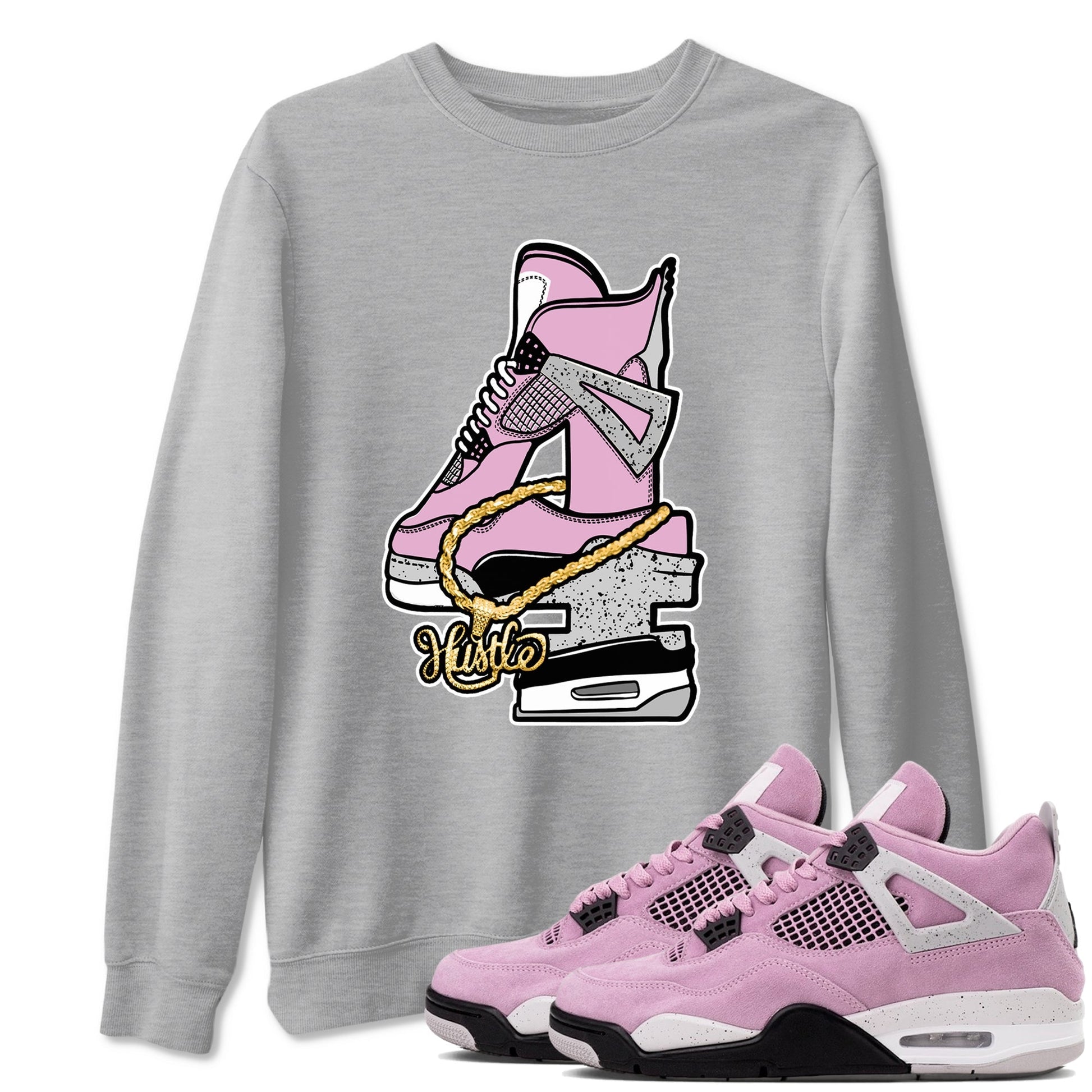 Hustle Number 4 Sneaker Tees - Air Jordan 4 Orchid