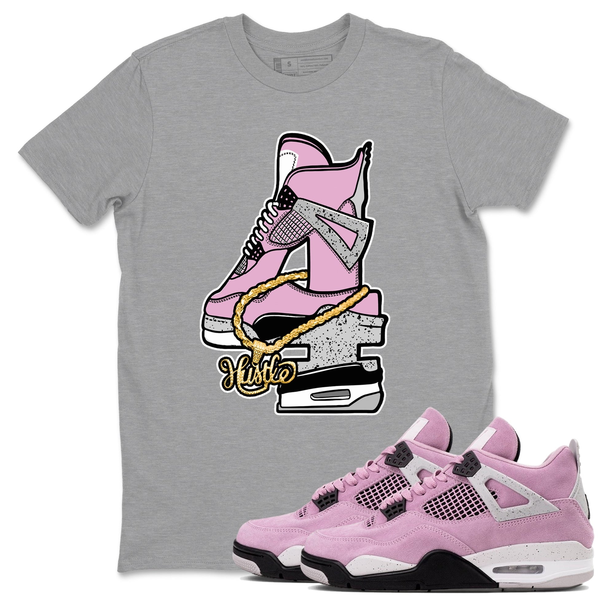 Hustle Number 4 Sneaker Tees - Air Jordan 4 Orchid