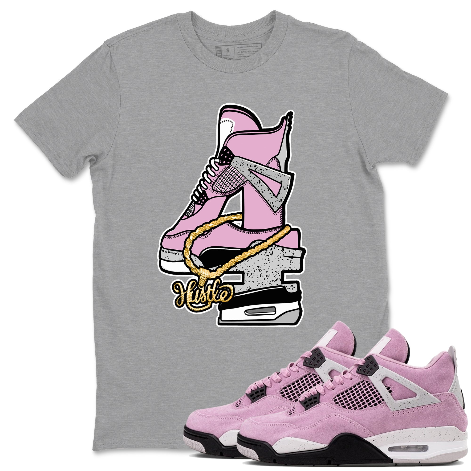Hustle Number 4 Sneaker Tees - Air Jordan 4 Orchid