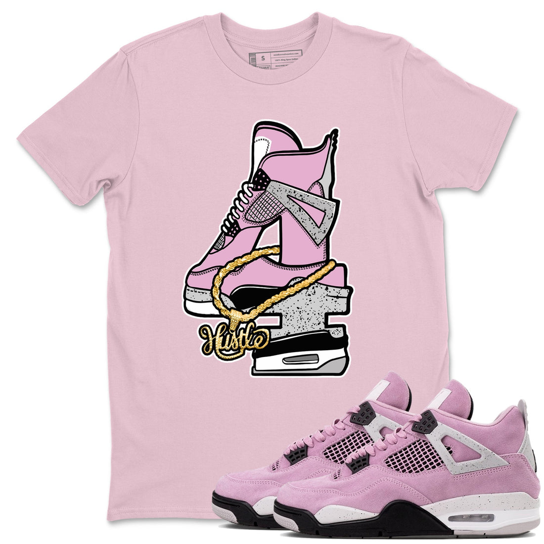 Hustle Number 4 Sneaker Tees - Air Jordan 4 Orchid