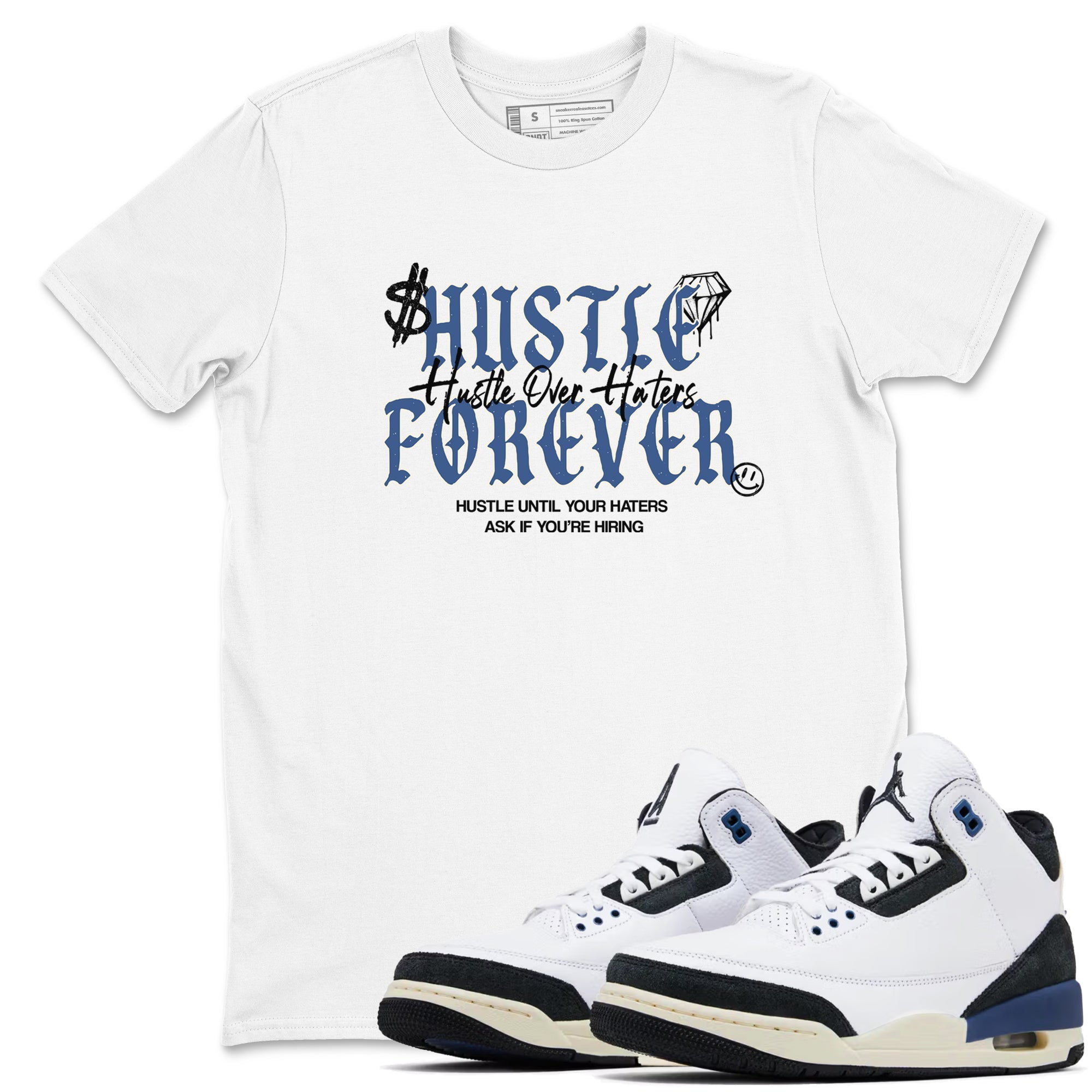 Hustle Over Haters Sneaker Tees - Air Jordan 3 A Ma Maniere x Diffused Blue