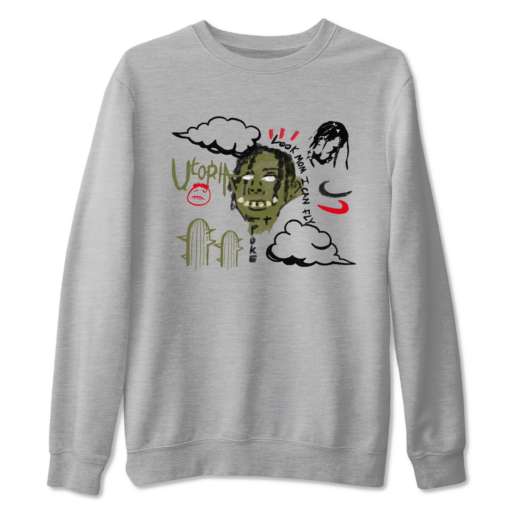 I Can Fly Sneaker Tees - Air Jordan 1 Travis Scott Medium Olive