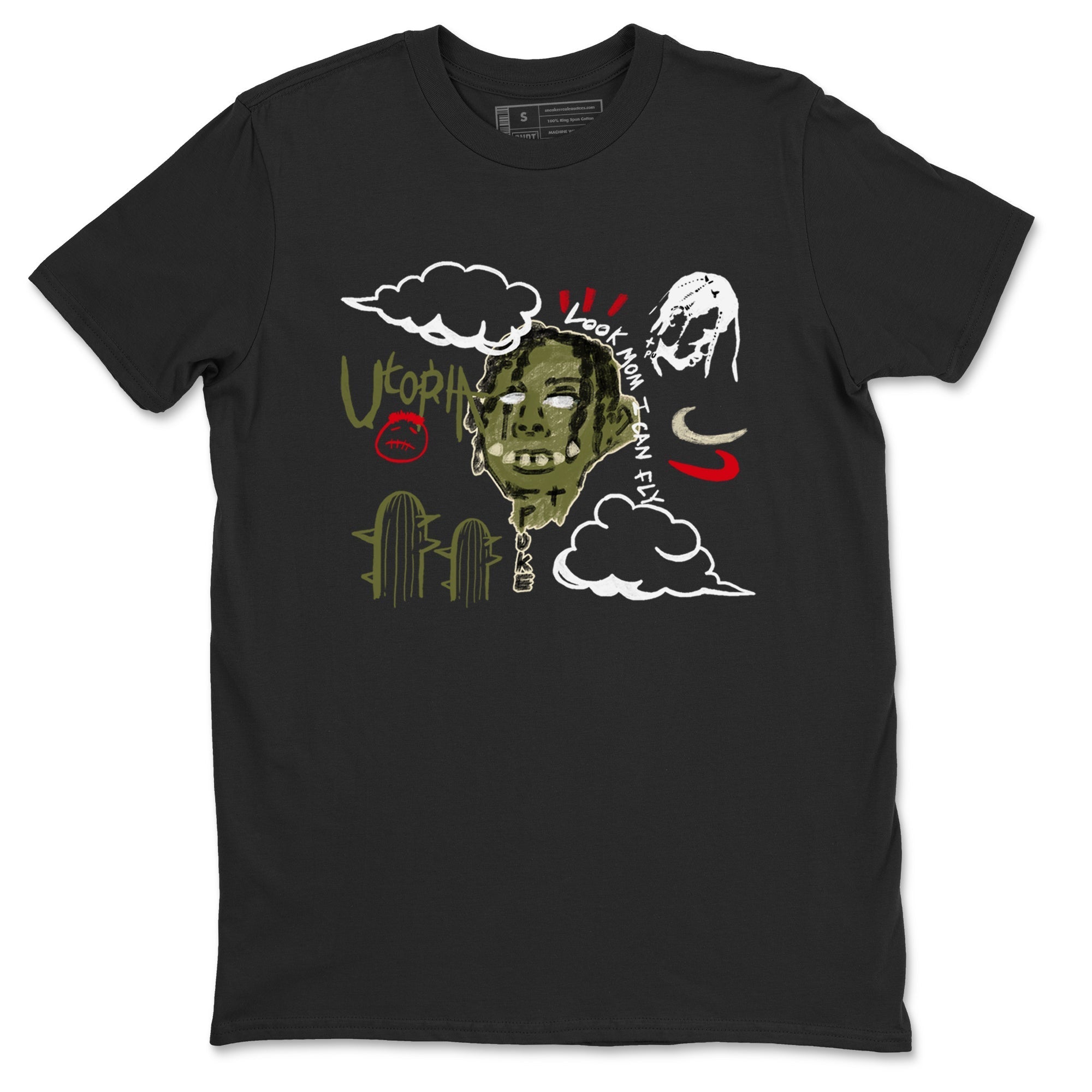 I Can Fly Sneaker Tees - Air Jordan 1 Travis Scott Medium Olive