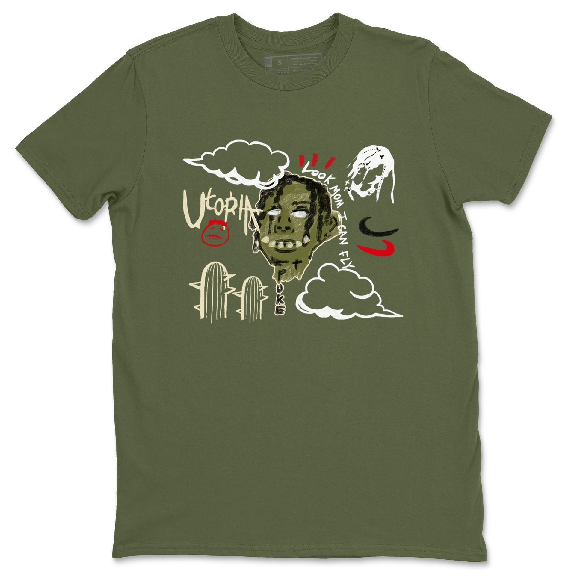 I Can Fly Sneaker Tees - Air Jordan 1 Travis Scott Medium Olive