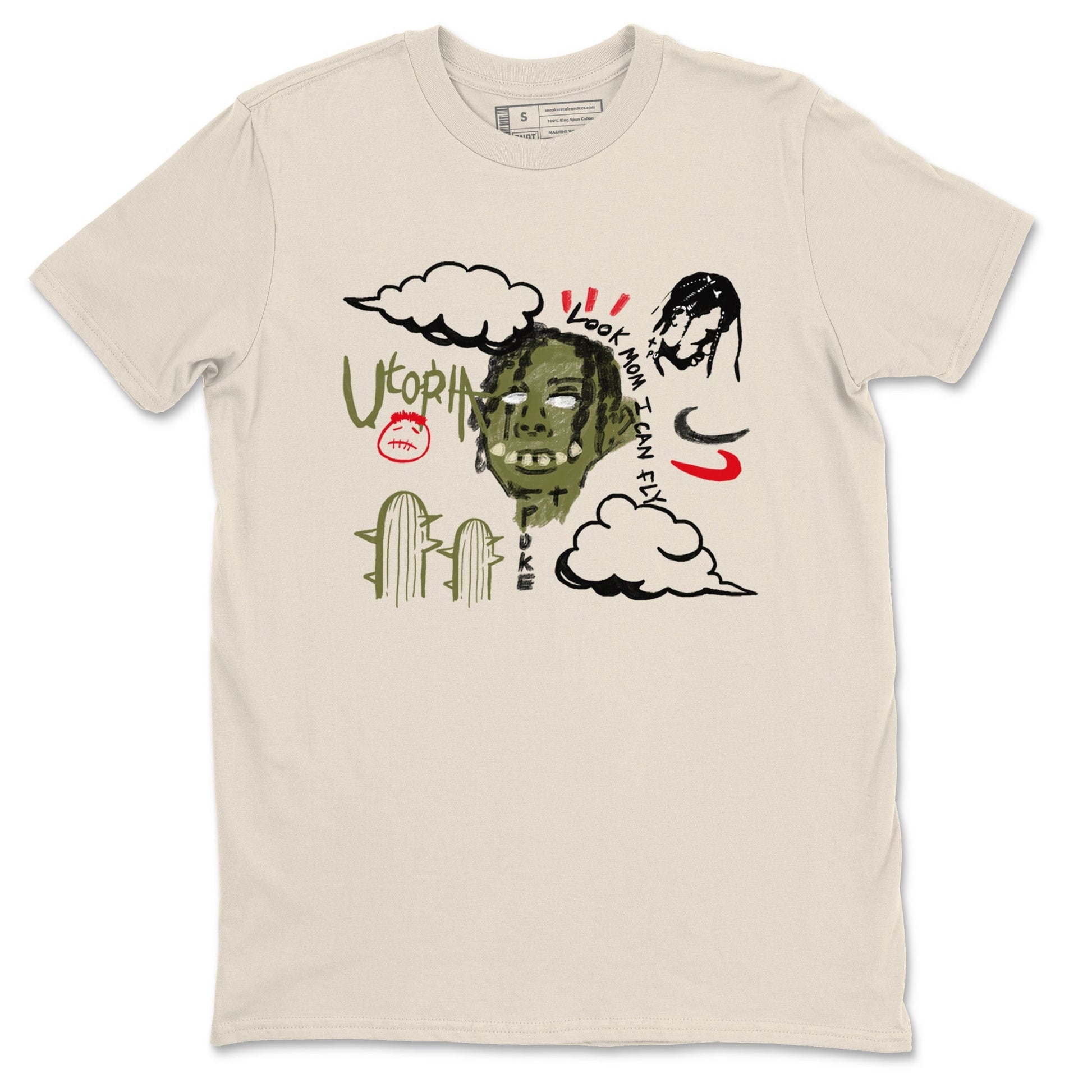 I Can Fly Sneaker Tees - Air Jordan 1 Travis Scott Medium Olive