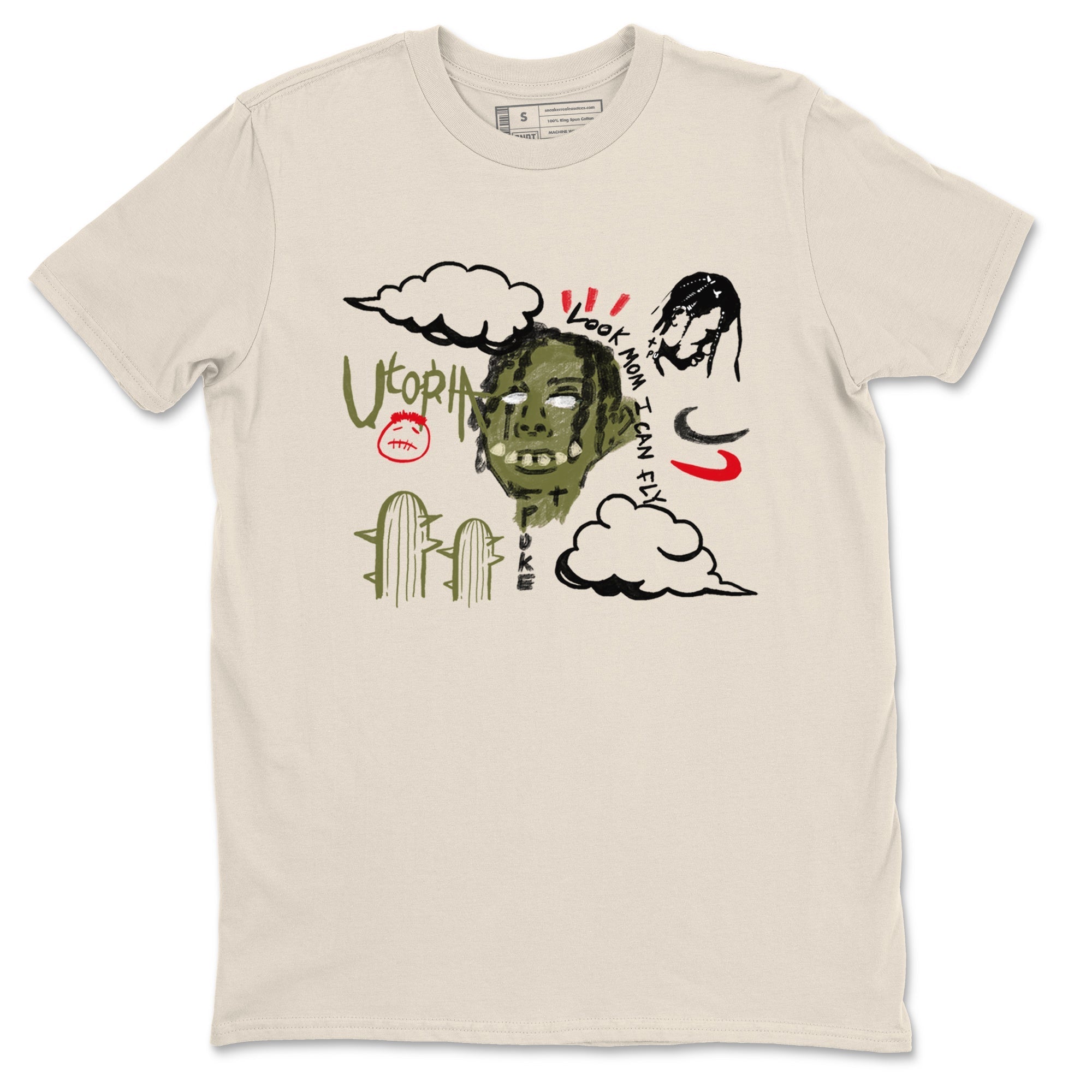 I Can Fly Sneaker Tees - Air Jordan 1 Travis Scott Medium Olive