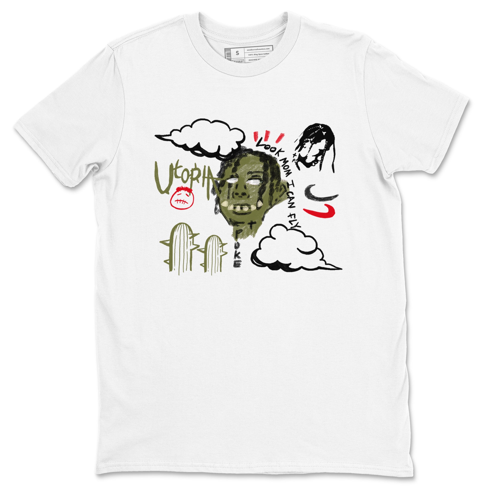 I Can Fly Sneaker Tees - Air Jordan 1 Travis Scott Medium Olive