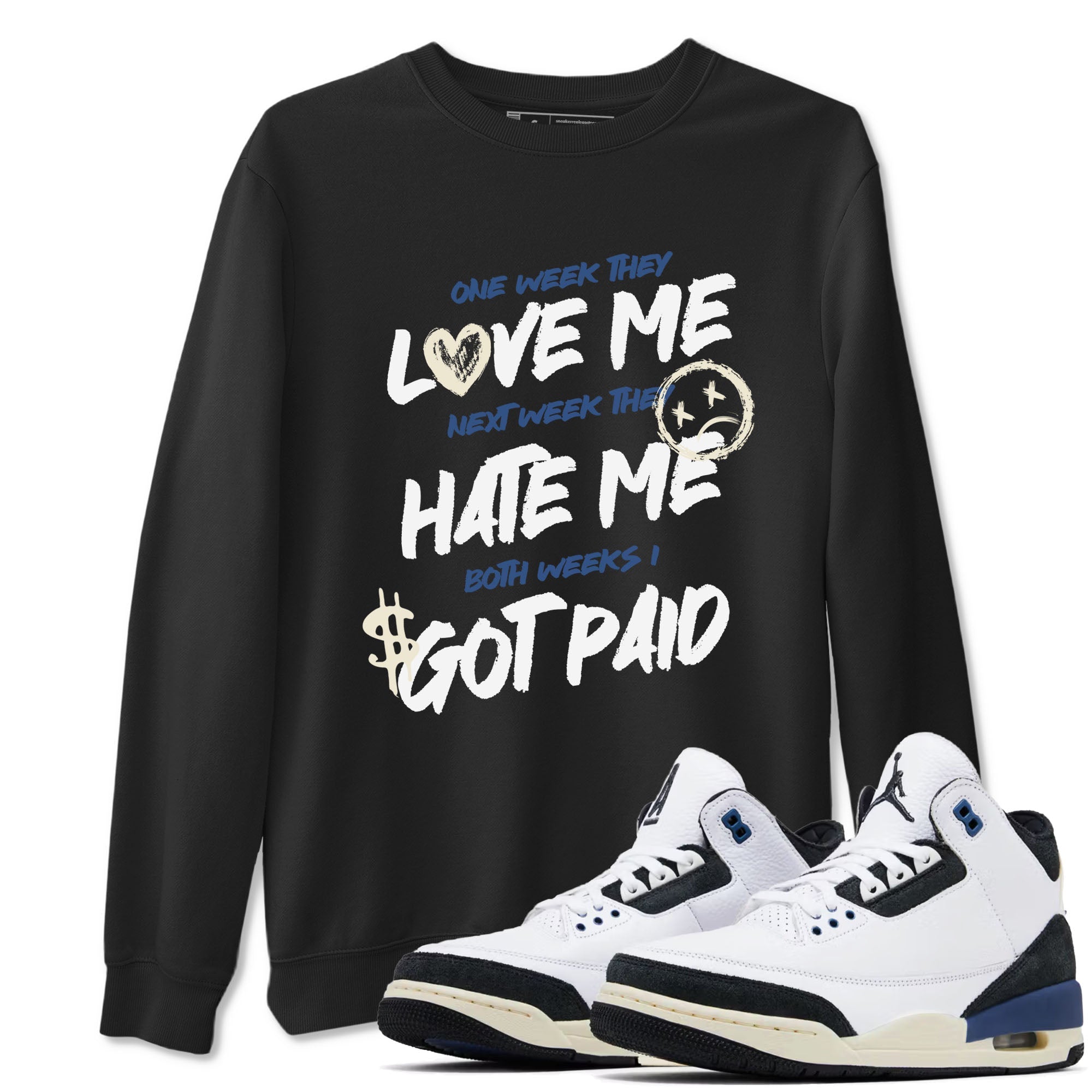 I Got Paid Sneaker Tees - Air Jordan 3 A Ma Maniere x Diffused Blue