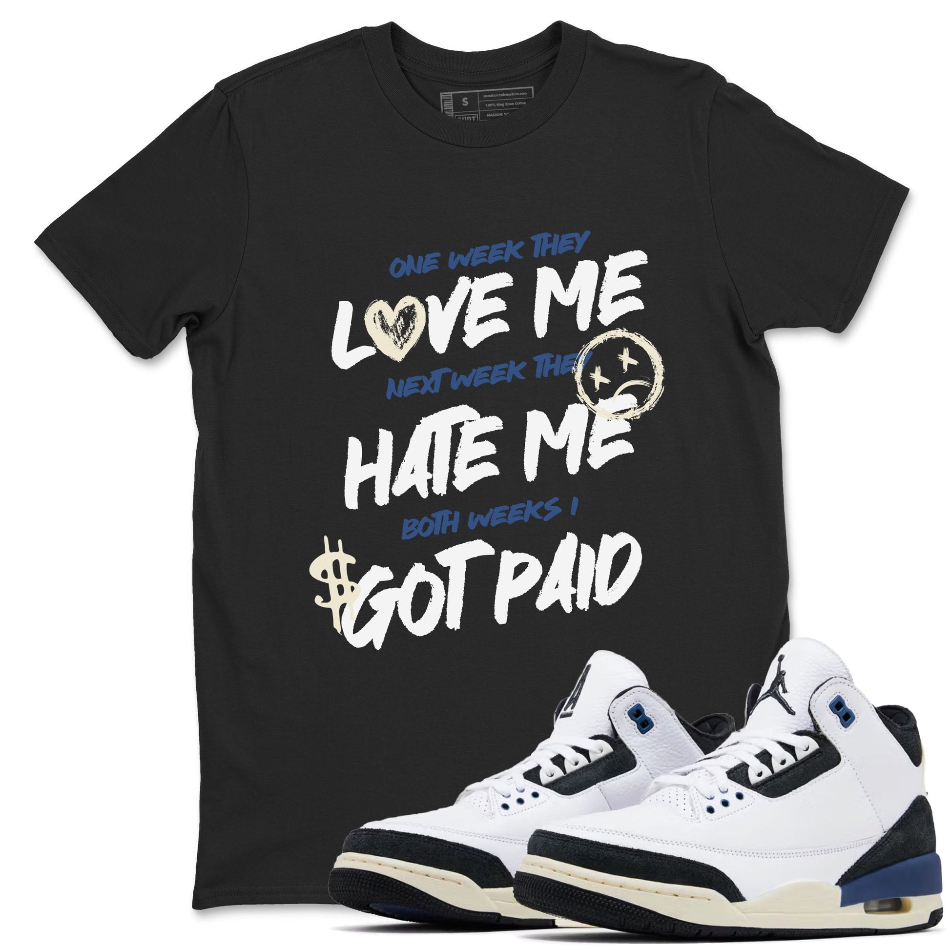 I Got Paid Sneaker Tees - Air Jordan 3 A Ma Maniere x Diffused Blue