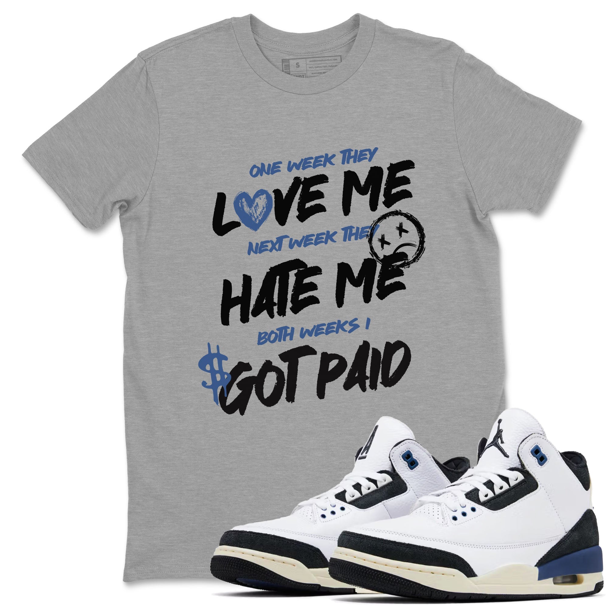 I Got Paid Sneaker Tees - Air Jordan 3 A Ma Maniere x Diffused Blue
