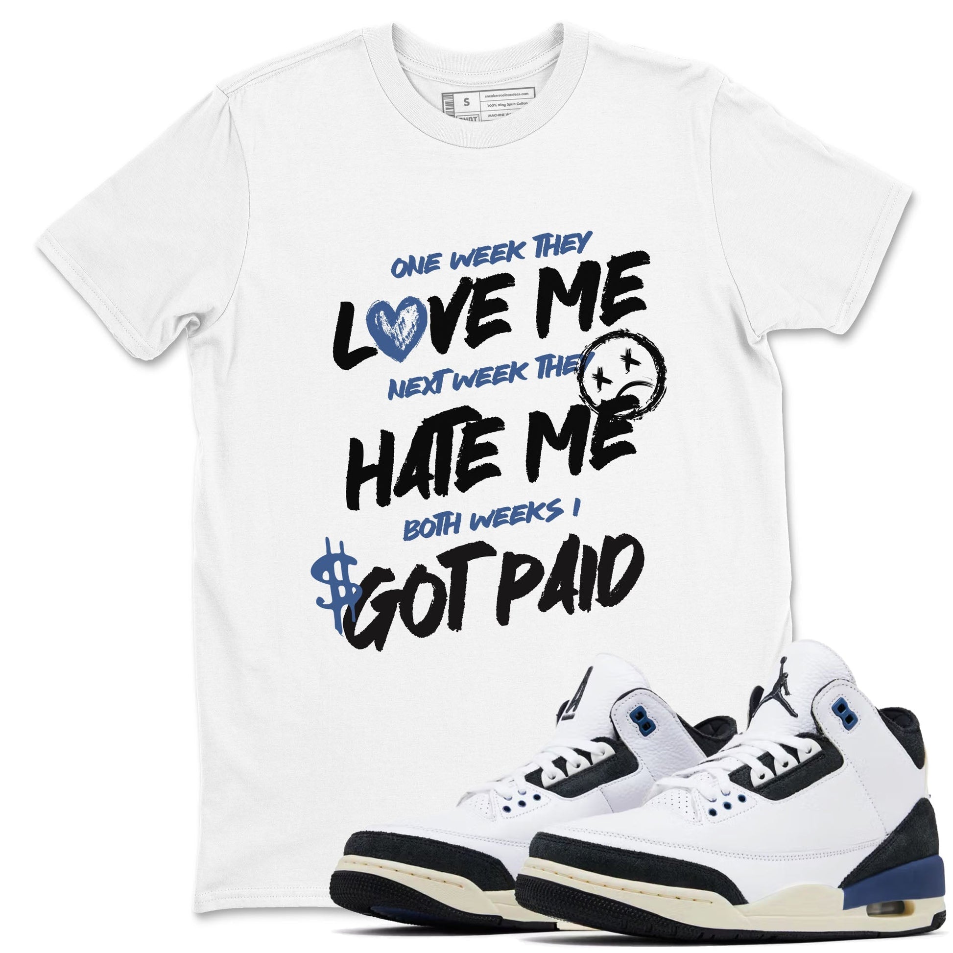 I Got Paid Sneaker Tees - Air Jordan 3 A Ma Maniere x Diffused Blue