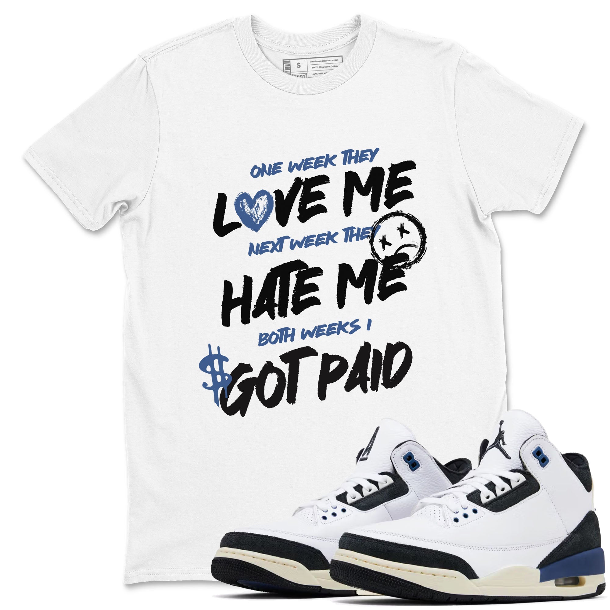 I Got Paid Sneaker Tees - Air Jordan 3 A Ma Maniere x Diffused Blue