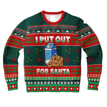 I Put Out For Santa Morning Humor Couple Xmas Eve 3d Ugly Christmas Sweater ? Usalast