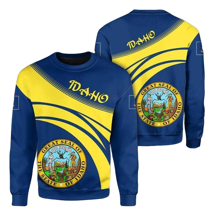 Idaho Coat Of Arms Sweater Cricket Style J5W ? Usalast