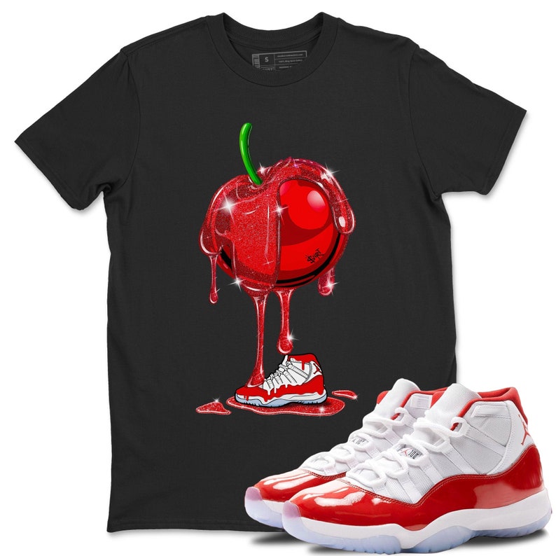 Dripping Cherries Unisex Tees - Sneaker Shirt To Match 11s Cherry