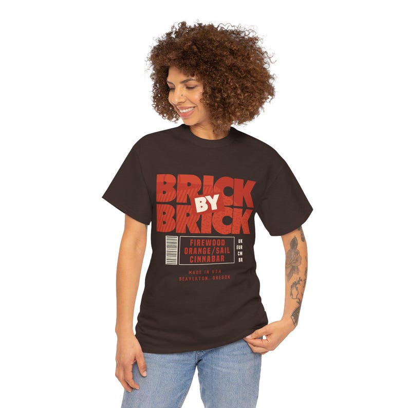 Sneaker Label Jordan 4 Brick by Brick Sneaker Matching Tee Shirt Brown