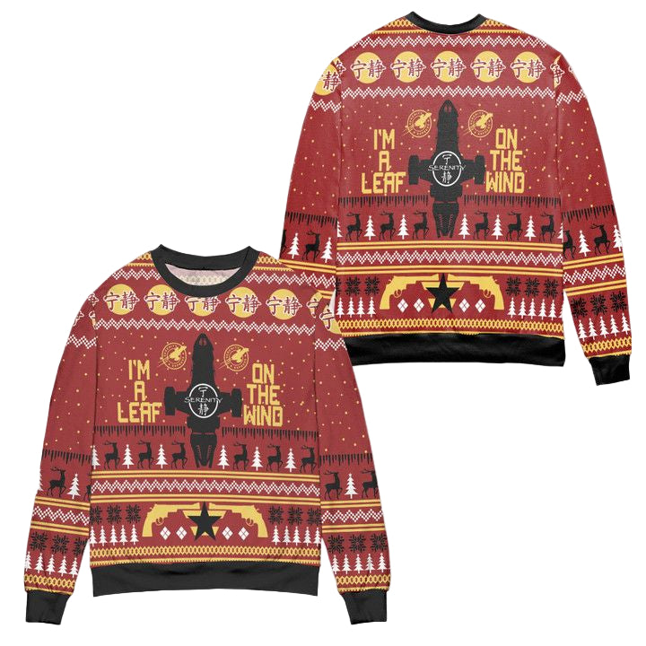 Im A Leaf On The Wind Serenity Ugly Christmas Sweater ? Red ? Usalast