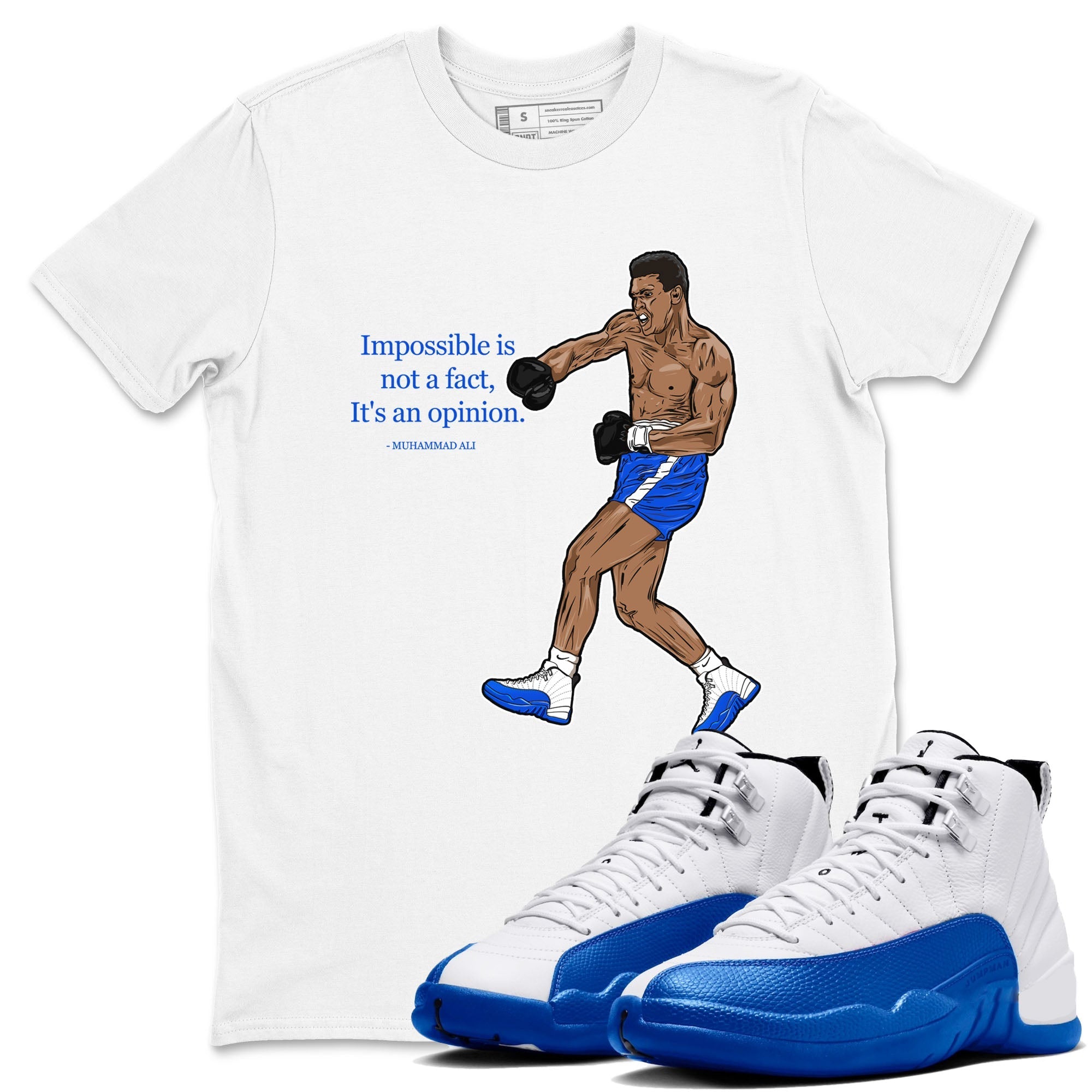 impossible is not a fact it's an opinion Sneaker Tees - Air Jordan 12 Blueberry