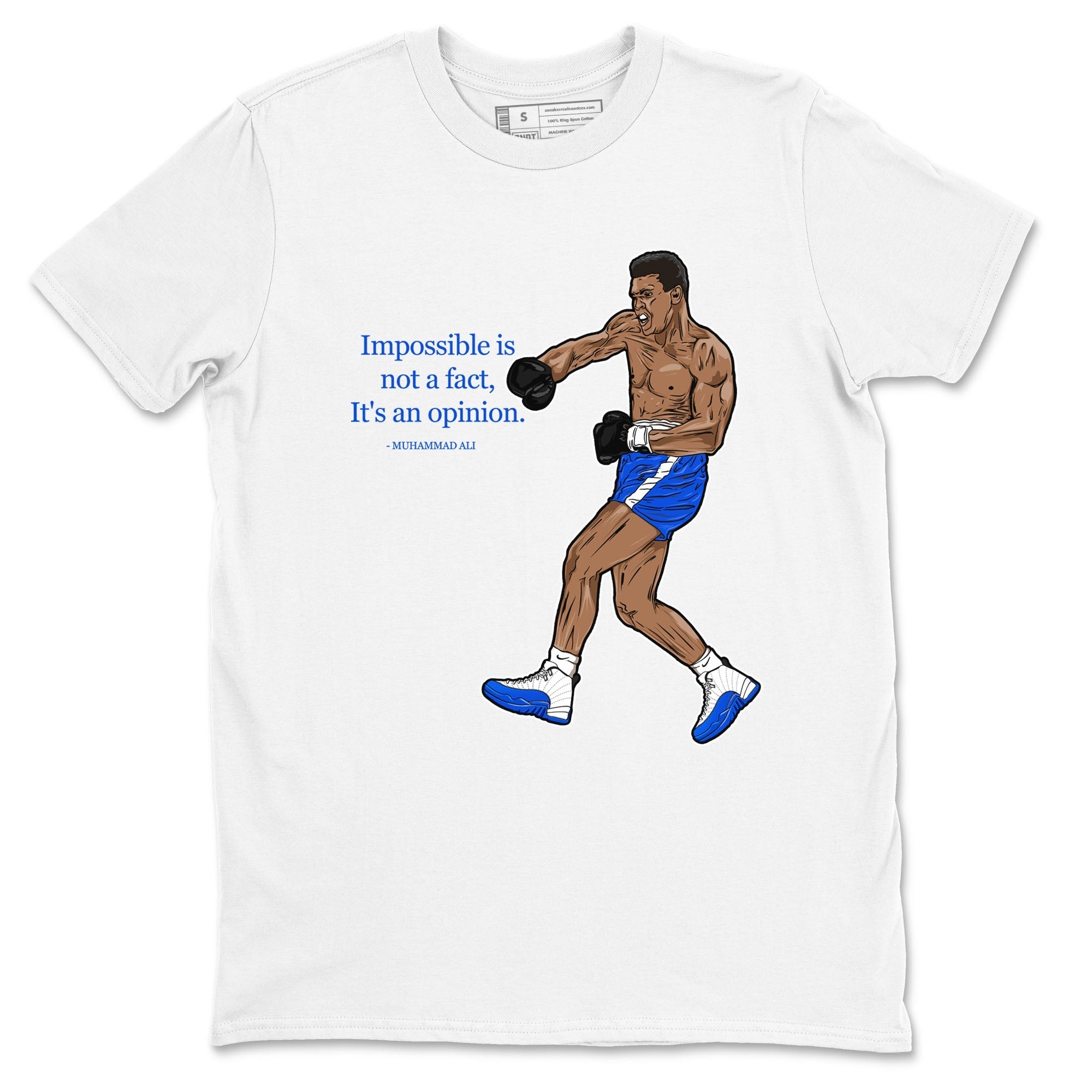 impossible is not a fact it's an opinion Sneaker Tees - Air Jordan 12 Blueberry