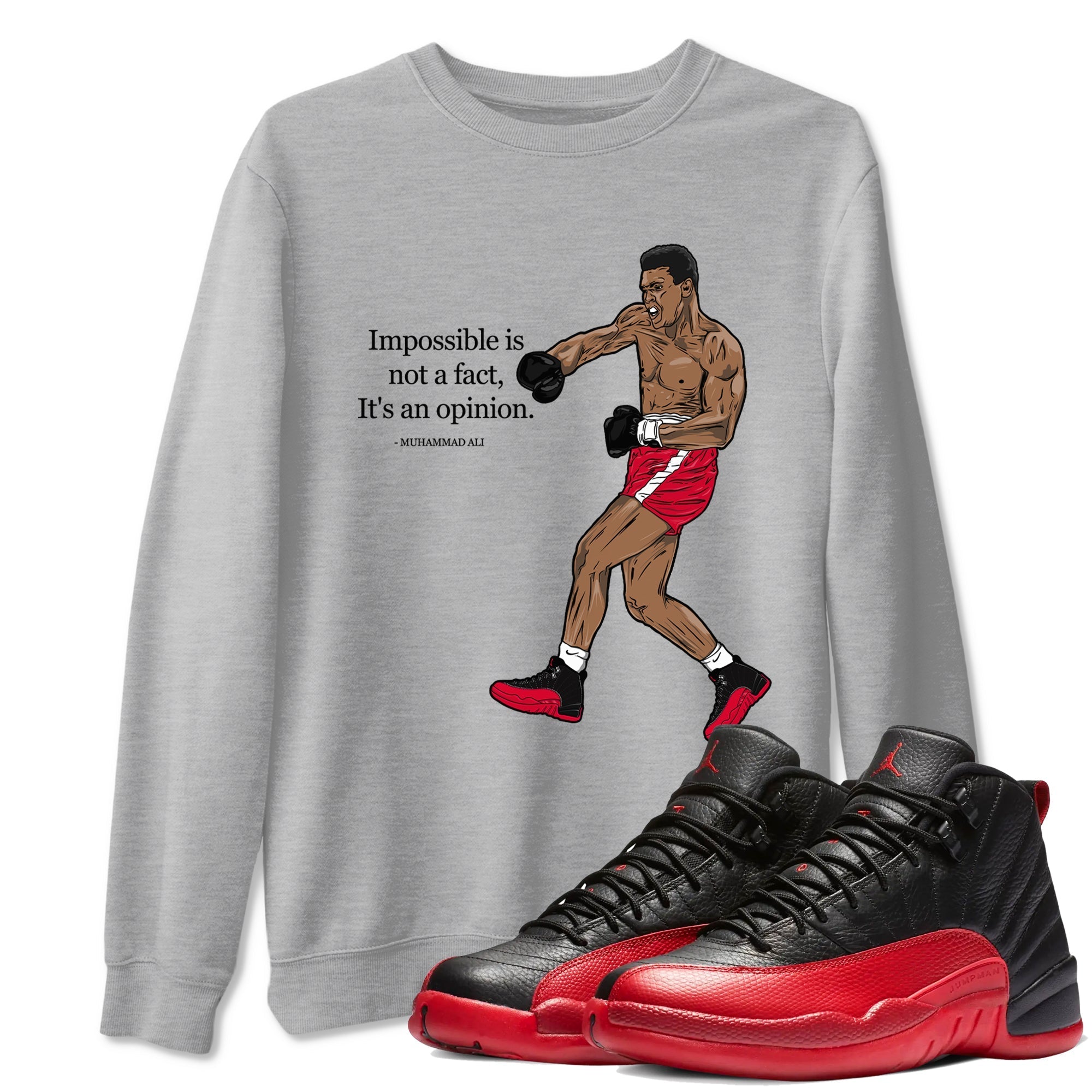 Impossible Is Not A Fact It's An Opinion Sneaker Tees - Air Jordan 12 Flu Game