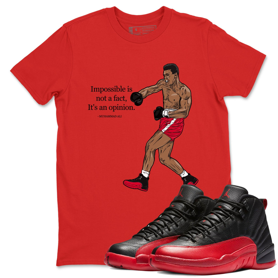 Impossible Is Not A Fact It's An Opinion Sneaker Tees - Air Jordan 12 Flu Game