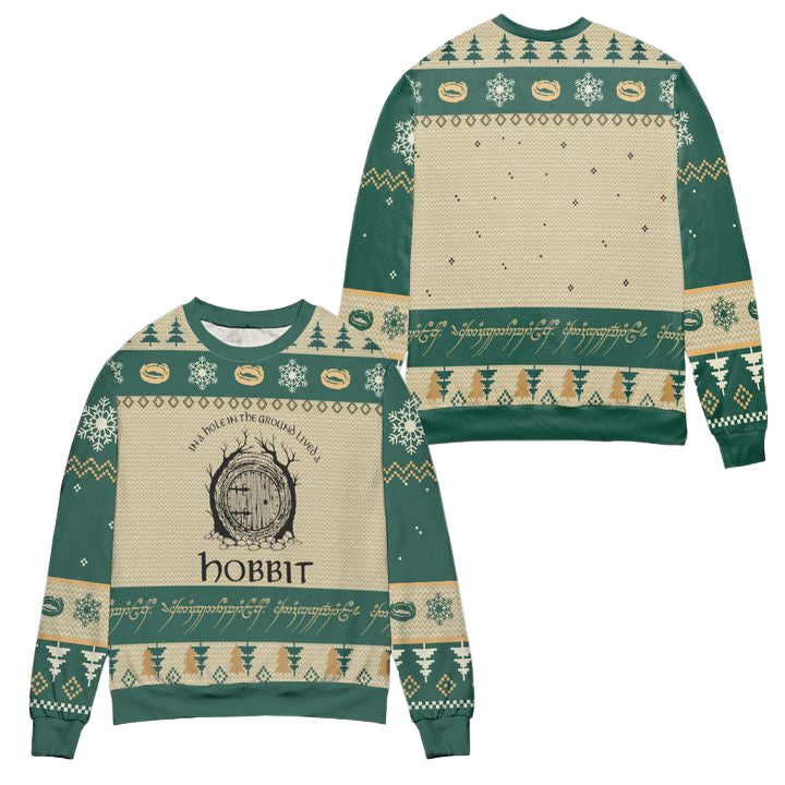 In A Hole In The Ground Lived A Hobbit Ugly Christmas Sweater ? Usalast