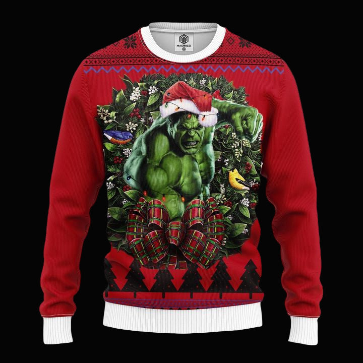 Incredible Hulk Noel Superheroes Ugly Christmas Sweater ? Usalast