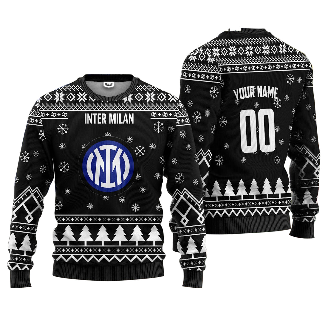 Inter Milan Personalized Ugly Christmas Sweater Black Version ? Usalast