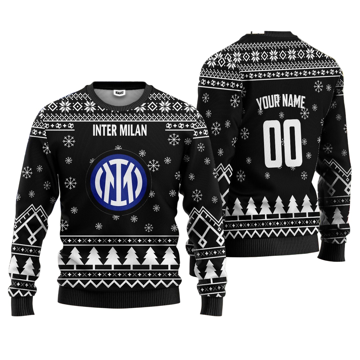 Inter Milan Personalized Ugly Christmas Sweater Black Version ? Usalast