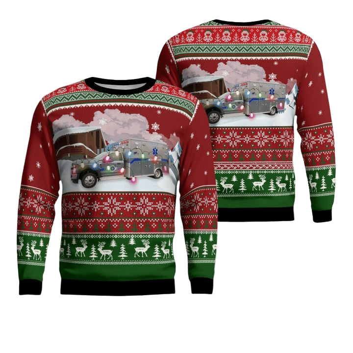 Iowa West Des Moines Emergency Medical Services AOP Sweater ? Usalast