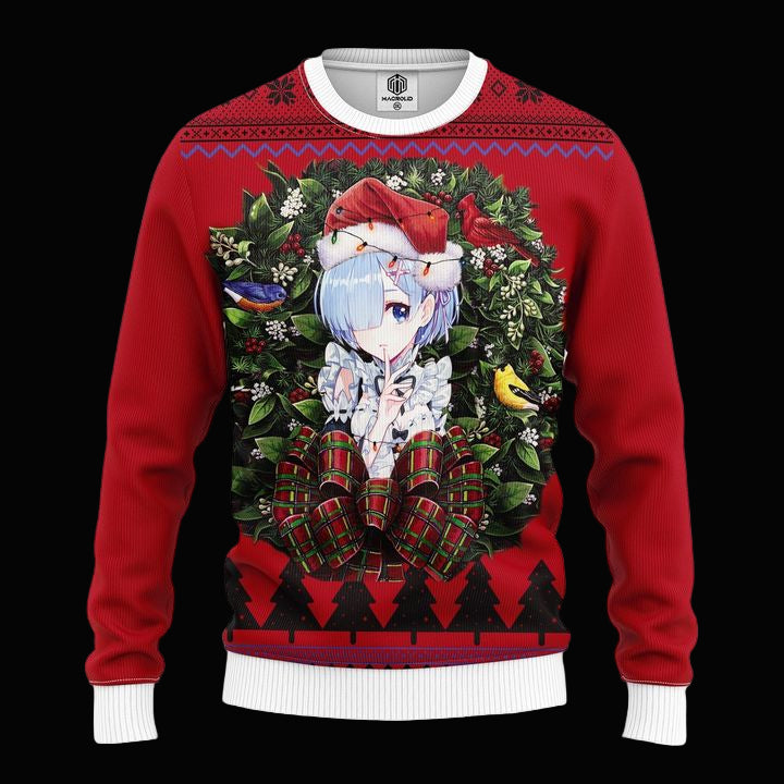 Isekai Rezero Starting Life In Another World Anime Noel Mc Ugly Christmas Sweater Thanksgiving Gift ? Usalast