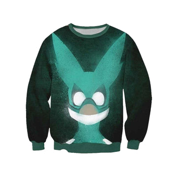 Izuku Midoriya Green Costume Sweater ? My Hero Academia 3D Printed Sweater ? Usalast
