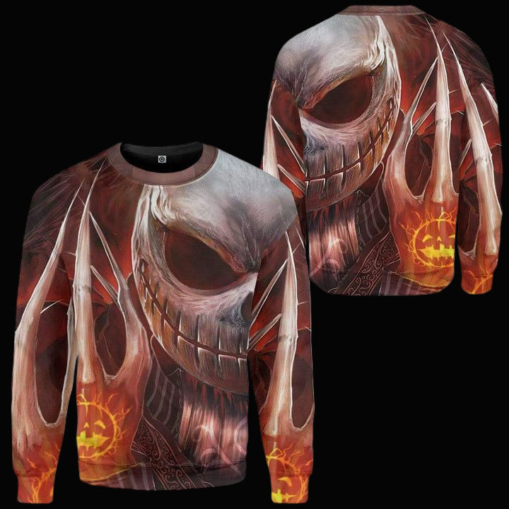 Jack Skellington Halloween And Grinch Ugly Christmas Sweater ? Usalast