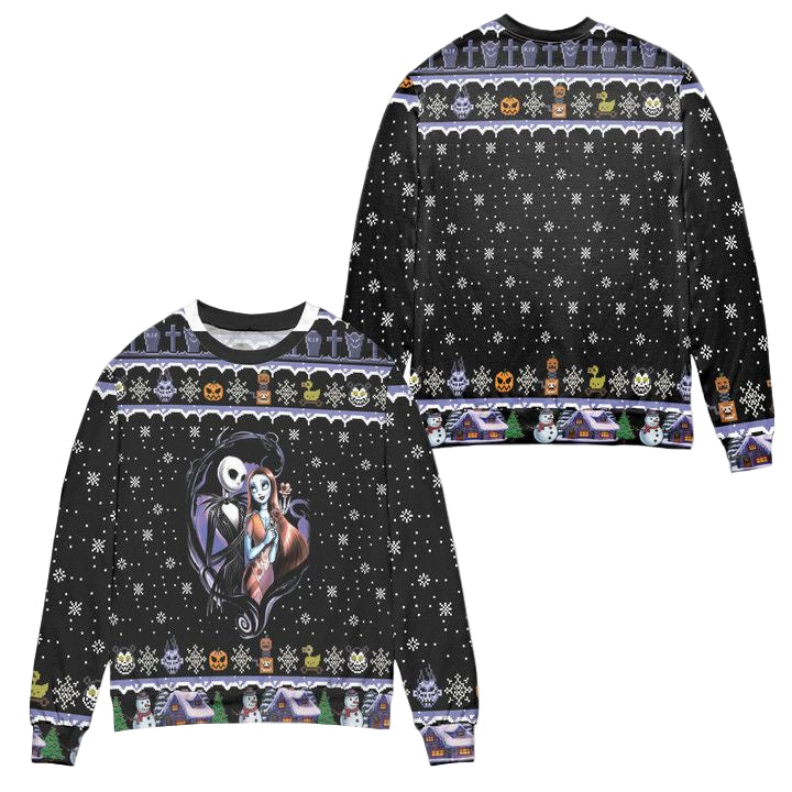 Jack Skellington Sally Halloween The Nightmare Before Christmas Ugly Christmas Sweater ? Usalast