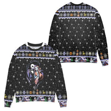 Jack Skellington Sally Halloween The Nightmare Before Christmas Ugly Christmas Sweater ? Usalast