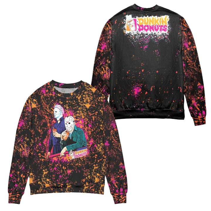 Jason Voorhees And Michael Myers Dunkin Donuts Ugly Christmas Sweater ? Usalast