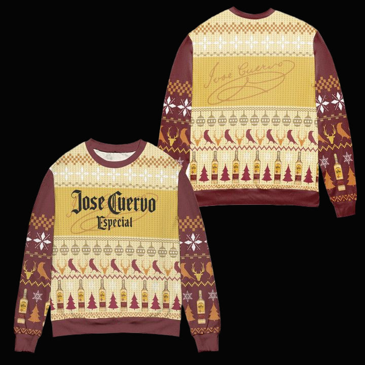 Jose Cuervo Especial Pine Tree Pattern Ugly Christmas Sweater ? Usalast
