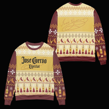 Jose Cuervo Especial Pine Tree Pattern Ugly Christmas Sweater ? Usalast