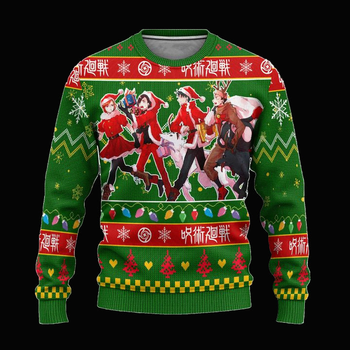 Jujutsu Kaisen Ugly Christmas Sweater Custom Anime Characters Xmas Gift ? Usalast