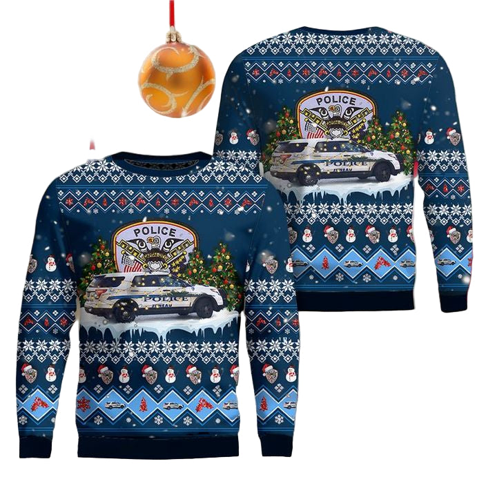 Juneau Police Department Juneau Alaska Christmas AOP Sweater ? Usalast