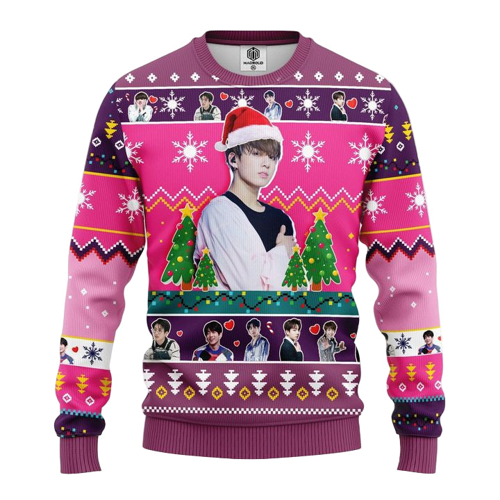 Jungkook Bts Ugly Christmas Sweater Pink- Amazing Gift Idea Thanksgiving Gift ? Usalast