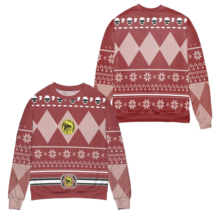 Jurassic Park Logo Snowflake Pattern Ugly Christmas Sweater ? Red ? Usalast